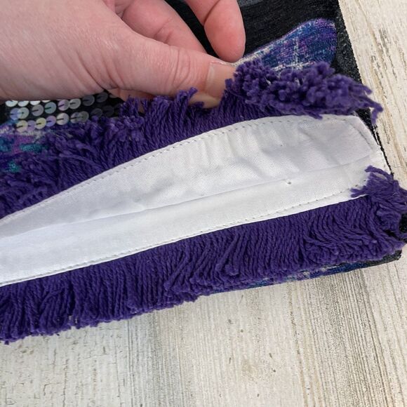 New- Witch Magic Moon Halloween Table Runner Purple Black Blue Celestial 72x13 - Picture 5 of 7